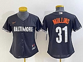 Women's Baltimore Orioles #31 Cedric Mullins Black 2023 City Connect Cool Base Stitched Jersey,baseball caps,new era cap wholesale,wholesale hats