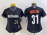 Women's Baltimore Orioles #31 Cedric Mullins Number Black 2023 City Connect Cool Base Stitched Jersey,baseball caps,new era cap wholesale,wholesale hats