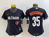 Women's Baltimore Orioles #35 Adley Rutschman Black 2023 City Connect Cool Base Stitched Jerseys,baseball caps,new era cap wholesale,wholesale hats