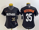Women's Baltimore Orioles #35 Adley Rutschman Number Black 2023 City Connect Cool Base Stitched Jersey,baseball caps,new era cap wholesale,wholesale hats