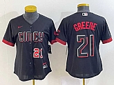 Women's Cincinnati Reds #21 Hunter Greene Number Black 2023 City Connect Cool Base Jerseys,baseball caps,new era cap wholesale,wholesale hats