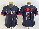 Women's Cincinnati Reds #21 Hunter Greene Number Black 2023 City Connect Cool Base Stitched Jerseys,baseball caps,new era cap wholesale,wholesale hats