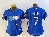 Women's Los Angeles Dodgers #7 Julio Urias Blue 2020 World Series Cool Base Nike Jerseys,baseball caps,new era cap wholesale,wholesale hats