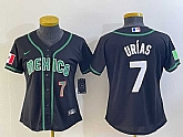 Women's Mexico Baseball #7 Julio Urias Number 2023 Black World Classic Stitched Jersey3,baseball caps,new era cap wholesale,wholesale hats