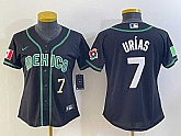 Women's Mexico Baseball #7 Julio Urias Number 2023 Black World Classic Stitched Jersey4,baseball caps,new era cap wholesale,wholesale hats