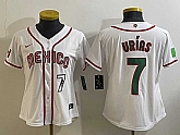 Women's Mexico Baseball #7 Julio Urias Number 2023 White World Classic Stitched Jersey4,baseball caps,new era cap wholesale,wholesale hats