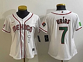 Women's Mexico Baseball #7 Julio Urias Number 2023 White World Classic Stitched Jersey6,baseball caps,new era cap wholesale,wholesale hats