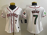 Women's Mexico Baseball #7 Julio Urias Number 2023 White World Classic Stitched Jersey7,baseball caps,new era cap wholesale,wholesale hats