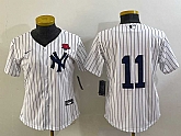 Women's New York Yankees #11 Anthony Volpe White Rose No Name Stitched Nike Cool Base Jersey,baseball caps,new era cap wholesale,wholesale hats