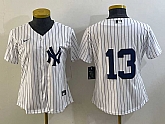 Women's New York Yankees #13 Joey Gallo White No Name Stitched MLB Nike Cool Base Jersey,baseball caps,new era cap wholesale,wholesale hats