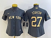 Women's New York Yankees #27 Giancarlo Stanton Grey 2022 All Star Stitched Cool Base Nike Jersey,baseball caps,new era cap wholesale,wholesale hats