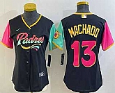 Women's San Diego Padres #13 Manny Machado Black 2022 City Connect Cool Base Stitched Jersey,baseball caps,new era cap wholesale,wholesale hats
