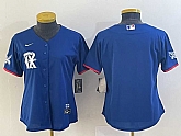 Women's Texas Rangers Blank Royal Blue 2023 City Connect Stitched Baseball Jersey,baseball caps,new era cap wholesale,wholesale hats