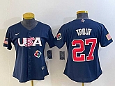 Women's USA Baseball #27 Mike Trout 2023 Navy World Classic Stitched Jersey1,baseball caps,new era cap wholesale,wholesale hats