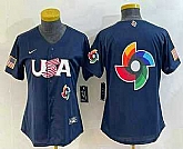 Women's USA Baseball 2023 Navy Big Logo With Patch World Classic Stitched Jersey,baseball caps,new era cap wholesale,wholesale hats