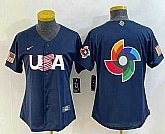 Women's USA Baseball 2023 Navy Big Logo With Patch World Classic Stitched Jerseys,baseball caps,new era cap wholesale,wholesale hats