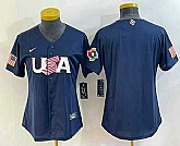 Women's USA Baseball Blank 2023 Navy World Classic Stitched Jersey