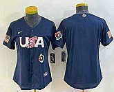 Women's USA Baseball Blank 2023 Navy World Classic Stitched Jerseys,baseball caps,new era cap wholesale,wholesale hats