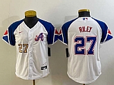 Youth Atlanta Braves #27 Austin Riley Number White 2023 City Connect Cool Base Stitched Jersey,baseball caps,new era cap wholesale,wholesale hats