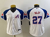 Youth Atlanta Braves #27 Austin Riley White 2023 City Connect Cool Base Stitched Jersey,baseball caps,new era cap wholesale,wholesale hats