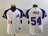 Youth Atlanta Braves #54 Max Fried Number White 2023 City Connect Cool Base Stitched Jersey,baseball caps,new era cap wholesale,wholesale hats