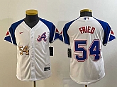 Youth Atlanta Braves #54 Max Fried Number White 2023 City Connect Cool Base Stitched Jerseys,baseball caps,new era cap wholesale,wholesale hats