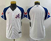 Youth Atlanta Braves Blank White 2023 City Connect Cool Base Stitched Jersey