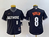 Youth Baltimore Orioles #8 Cal Ripken Jr Number Black 2023 City Connect Cool Base Stitched Jerseys,baseball caps,new era cap wholesale,wholesale hats