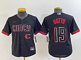 Youth Cincinnati Reds #19 Joey Votto Black 2023 City Connect Cool Base Stitched Jerseys,baseball caps,new era cap wholesale,wholesale hats