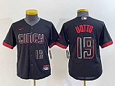 Youth Cincinnati Reds #19 Joey Votto Number Black 2023 City Connect Cool Base Stitched Jerseys,baseball caps,new era cap wholesale,wholesale hats