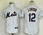 Youth New York Mets #12 Francisco Lindor White Stitched MLB Cool Base Nike Jersey,baseball caps,new era cap wholesale,wholesale hats