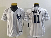Youth New York Yankees #11 Anthony Volpe White Stitched MLB Cool Base Nike Jersey,baseball caps,new era cap wholesale,wholesale hats