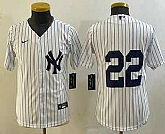Youth New York Yankees #22 Jacoby Ellsbury White Jersey,baseball caps,new era cap wholesale,wholesale hats