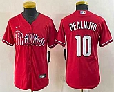Youth Philadelphia Phillies #10 JT Realmuto Red Stitched MLB Cool Base Nike Jersey,baseball caps,new era cap wholesale,wholesale hats