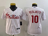 Youth Philadelphia Phillies #10 JT Realmuto White Stitched MLB Cool Base Nike Jersey,baseball caps,new era cap wholesale,wholesale hats