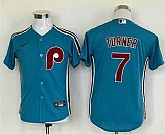 Youth Philadelphia Phillies #7 Trea Turner Blue Stitched MLB Cool Base Nike Jersey,baseball caps,new era cap wholesale,wholesale hats