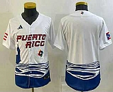 Youth Puerto Rico Baseball Blank 2023 White World Baseball Classic Stitched Jersey,baseball caps,new era cap wholesale,wholesale hats