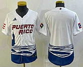Youth Puerto Rico Baseball Blank 2023 White World Baseball Classic Stitched Jerseys,baseball caps,new era cap wholesale,wholesale hats