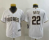 Youth San Diego Padres #22 Juan Soto White Stitched MLB Cool Base Nike Jersey
