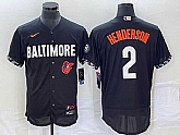 Men's Baltimore Orioles #2 Gunnar Henderson Black 2023 City Connect Flex Base Stitched Jersey 1,baseball caps,new era cap wholesale,wholesale hats