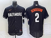 Men's Baltimore Orioles #2 Gunnar Henderson Black 2023 City Connect Flex Base Stitched Jersey,baseball caps,new era cap wholesale,wholesale hats
