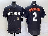 Men's Baltimore Orioles #2 Gunnar Henderson Number Black 2023 City Connect Flex Base Stitched Jersey,baseball caps,new era cap wholesale,wholesale hats