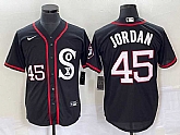 Men's Chicago White Sox #45 Michael Jordan Black Retro Stitched MLB Nike Cool Base Jersey,baseball caps,new era cap wholesale,wholesale hats