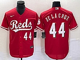 Men's Cincinnati Reds #44 Elly De La Cruz Number Red Cool Base Stitched Baseball Jersey 1,baseball caps,new era cap wholesale,wholesale hats