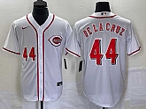 Men's Cincinnati Reds #44 Elly De La Cruz Number White Cool Base Stitched Baseball Jersey1,baseball caps,new era cap wholesale,wholesale hats