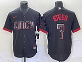 Men's Cincinnati Reds #7 Spencer Steer Black 2023 City Connect Cool Base Stitched Baseball Jersey 1,baseball caps,new era cap wholesale,wholesale hats