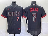 Men's Cincinnati Reds Spencer Steer Number Black 2023 City Connect Flex Base Stitched Jersey1,baseball caps,new era cap wholesale,wholesale hats