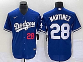 Men's Los Angeles Dodgers #28 JD Martinez Number Blue Stitched Cool Base Nike Jersey,baseball caps,new era cap wholesale,wholesale hats