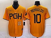 Men's Pittsburgh Pirates #10 Bryan Reynolds Number Gold 2023 City Connect Stitched Jersey2,baseball caps,new era cap wholesale,wholesale hats