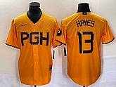 Men's Pittsburgh Pirates #13 KeBryan Hayes Gold 2023 City Connect Stitched Jersey 1,baseball caps,new era cap wholesale,wholesale hats